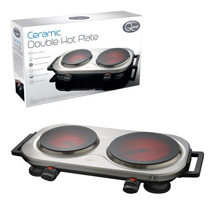 Quest Double Hot Plate Ceramic Infrared - Black & Grey