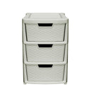 Rattan Storage Tower with 3 Drawers - Mushroom 39x39x63cm