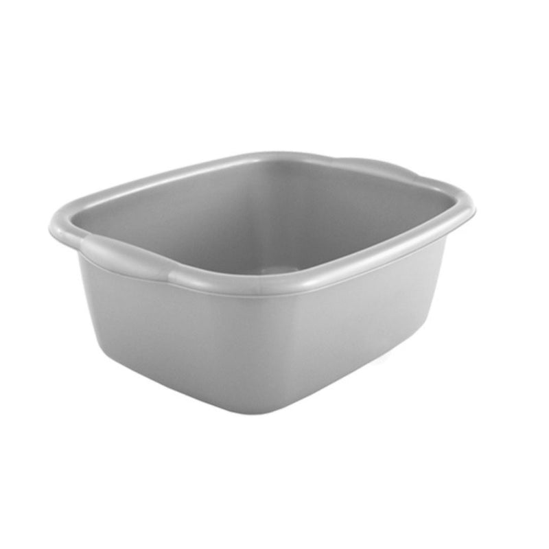Plastic Washing Up Bowl Rectangle Silver 40x32x15cm