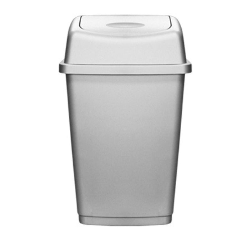 Plastic Swing Bin 25L Silver 31.5x26x51.5cm