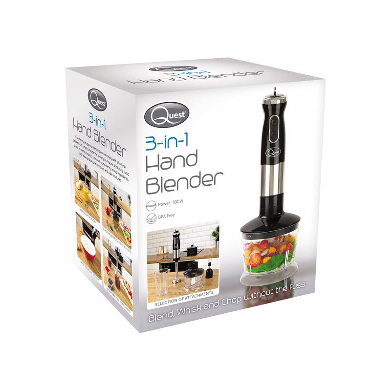 Quest Stick Blender 3 in 1 700W - Black