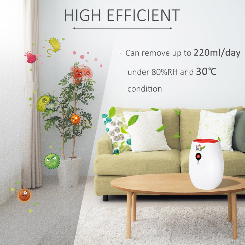 HOMCOM Portable De Humidifier 500ml Small White