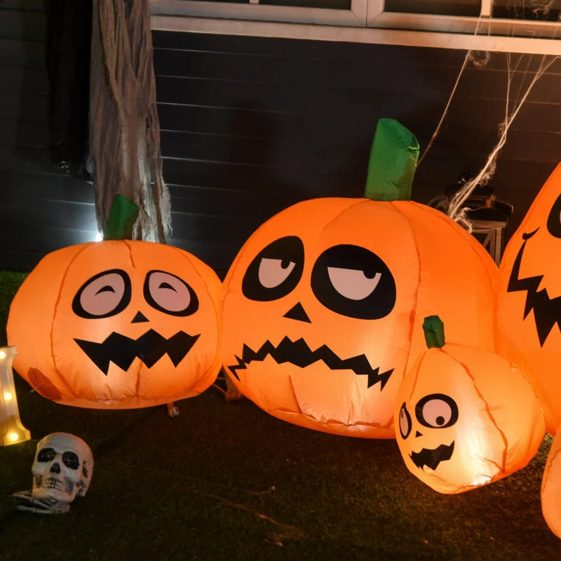 Halloween Inflatable Pumpkin and Cat Display with Lights 1.2m