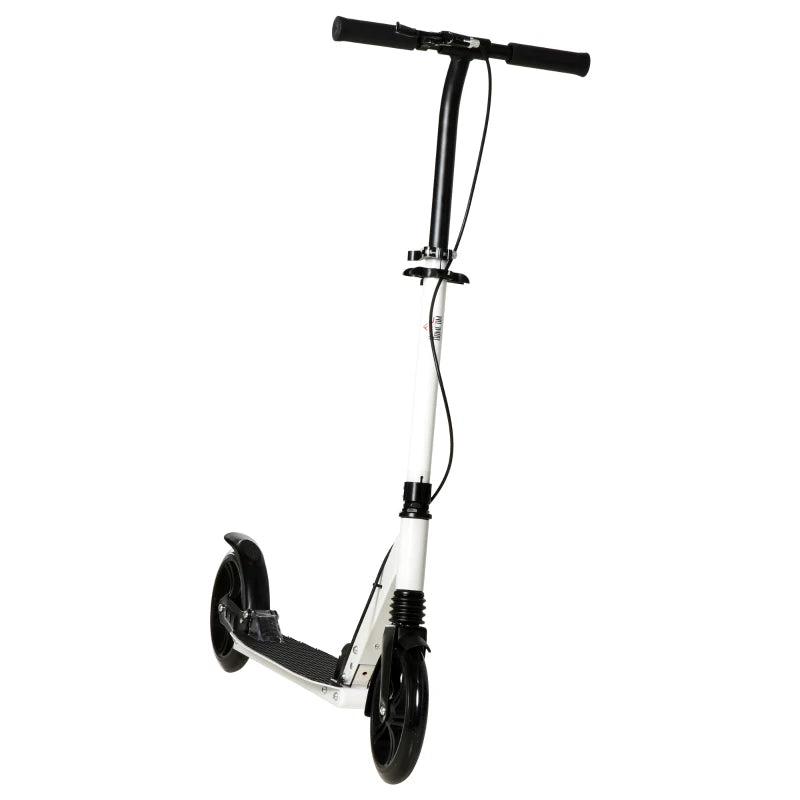 HOMCOM Folding Kick Scooter with Brakes - White