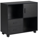 Vinsetto Printer Stand Mobile Office Storage Cabinet W/ Shelves Drawers, Black