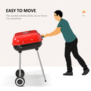 Outsunny Charcoal Trolley BBQ Garden Outdoor Barbecue