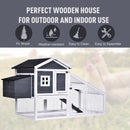 PawHut Wooden Chicken Coop Grey
