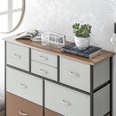HOMCOM Bedroom Chest of Drawers Fabric Dresser w/ Foldable Drawers Multicolour
