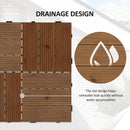 Outsunny 9 Pcs Interlocking Flooring Tiles for Patio, Balcony, Hot Tub, Brown
