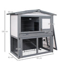 Pawhut Rabbit Hutch Grey