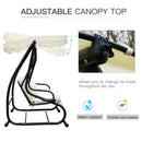 Outsunny 3 Seater Swing Bench - White