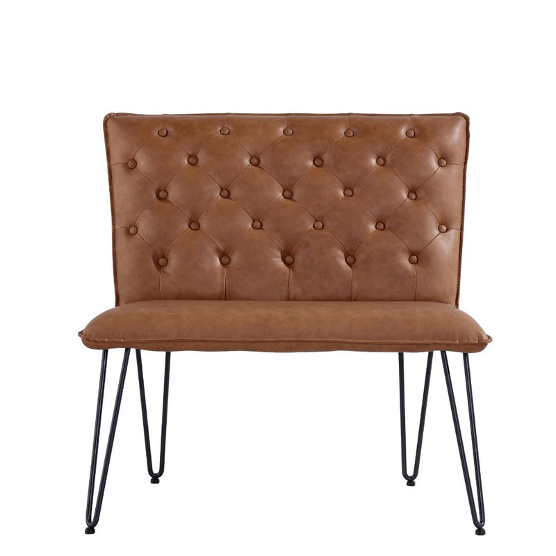 Darwen Studded Back Bench - Tan