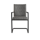 Pair of Darwen Diamond Stitch Carver Chair - Grey