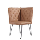 Darwen Tan Studded Back Corner Bench 64 x 64 x 92.5 cm