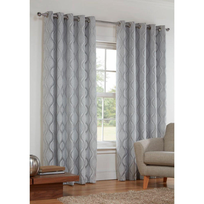 Lewis's Sienna Eyelet Curtain - Silver