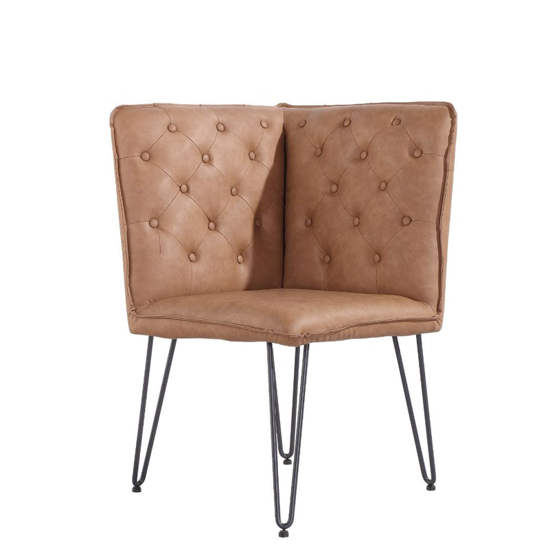 Darwen Studded Back Bench Set Tan Brown