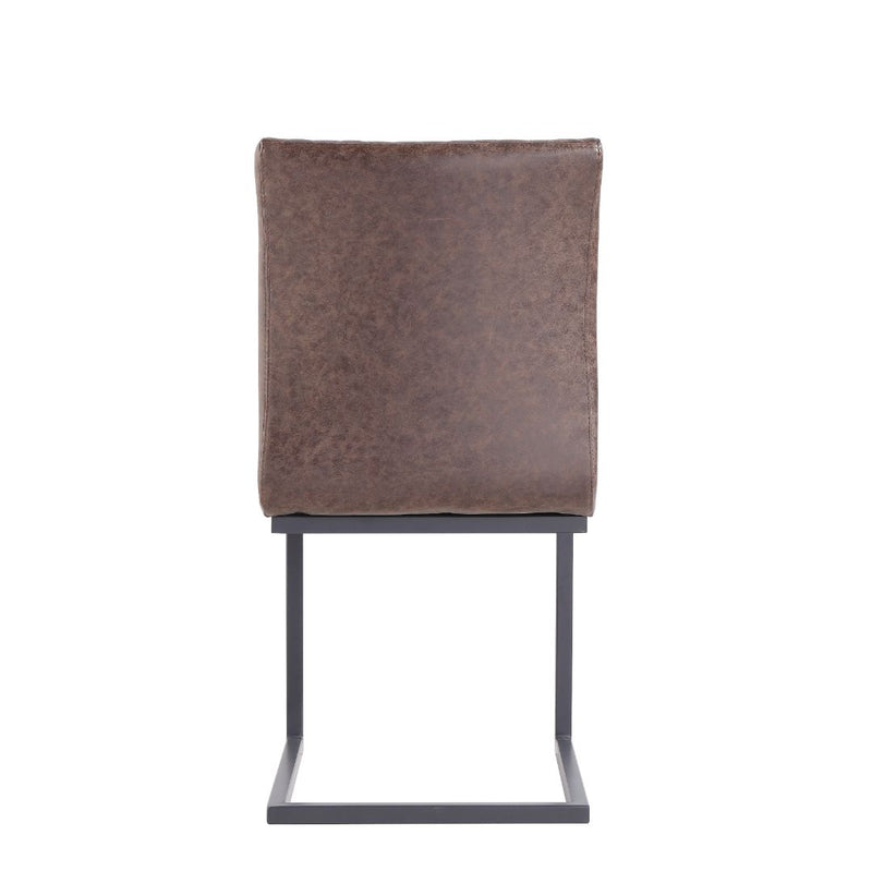Pair of Darwen Diamond Stitch Dining Chair - Brown