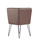 Darwen Studded Back Bench Set Brown