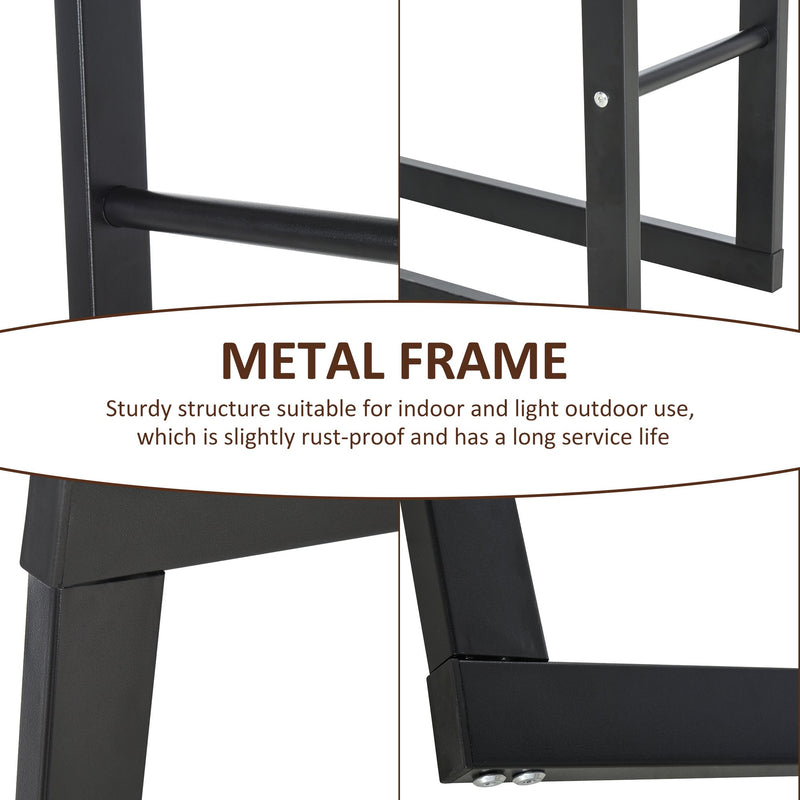 150cm Tall Metal Firewood Log Holder Rack Double Tier w/ Balanced Base Side Rails Indoor Outdoor Traditional Fireplace Log Storage Cradle 150x40cm