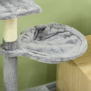 PawHut Cat Tree Kitty Activity Centre Scratching Post With Toys 5-tier Grey