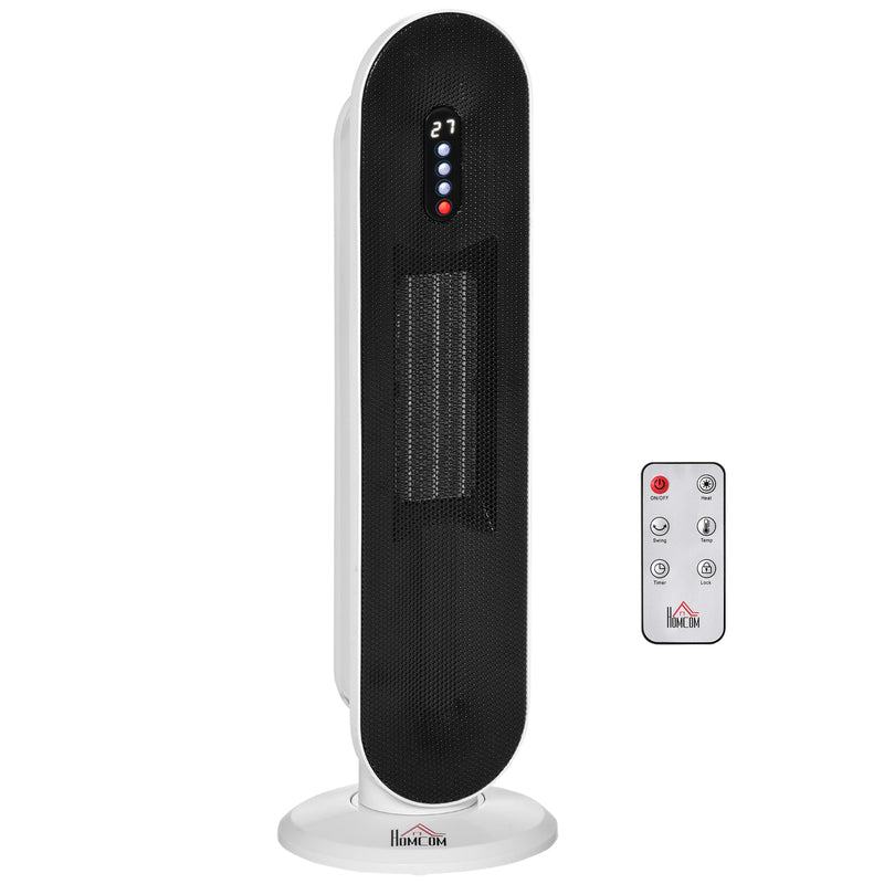 Ceramic Space Heater Indoor Tower Heater with 45 Degree Oscillation Remote Control 24H Timer Tip-Over & Overheating Protection 1200W/2000W PTC Portable Oscillating