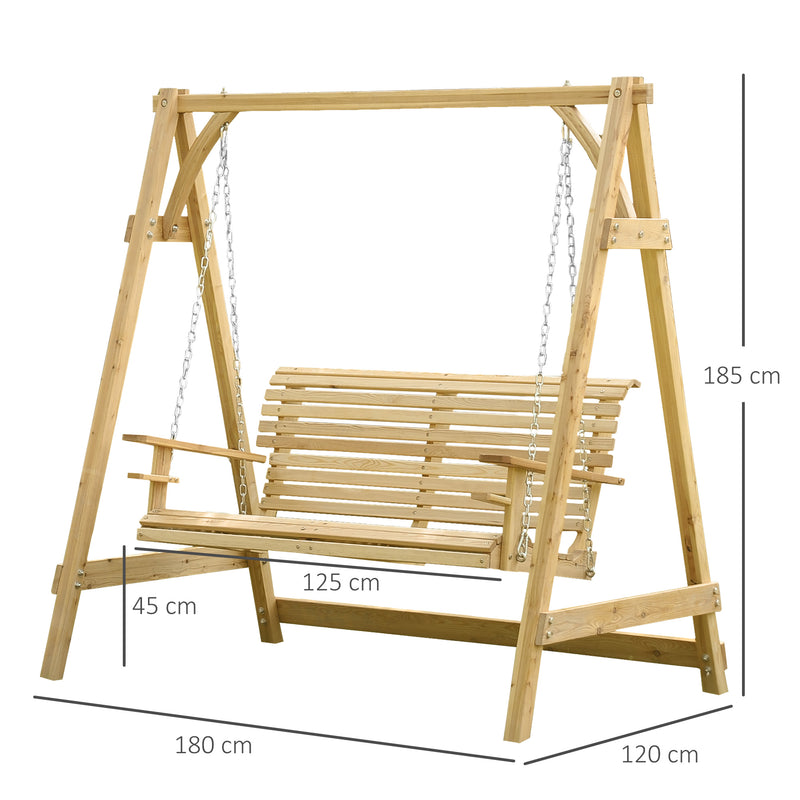 Outsunny 2 Seater Wooden Swing Bench