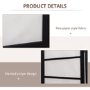 HOMCOM Folding Room Divider 3 Panel Privacy Screen Protector with Wooden Frame