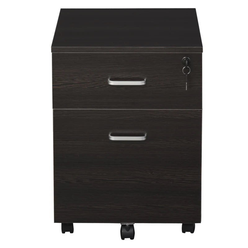 Vinsetto Filing Cabinet with 2 Drawers and Lock 40x44x55cm Black