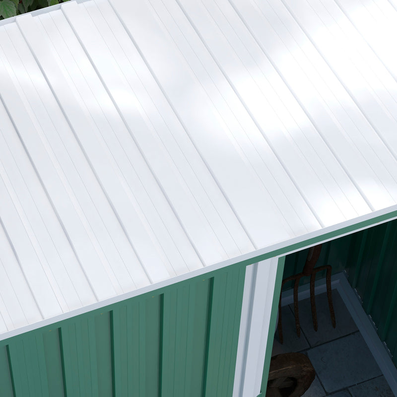 Outsunny 5 x 3ft Garden Storage Shed Sliding Door Sloped Roof Tool Green