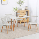 HOMCOM 5 Piece Dining Table and Chairs Set with Wood Legs for Small Spaces