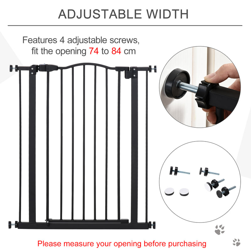 PawHut Metal Safety Pet Gate - Black