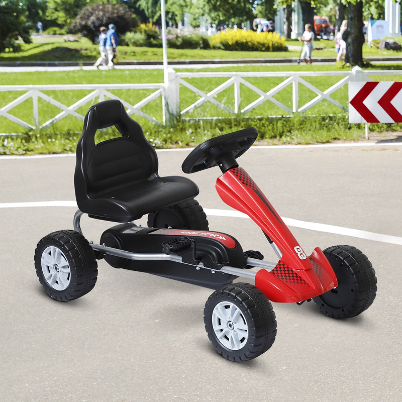 Kids Pedal Go Kart - Red & Black