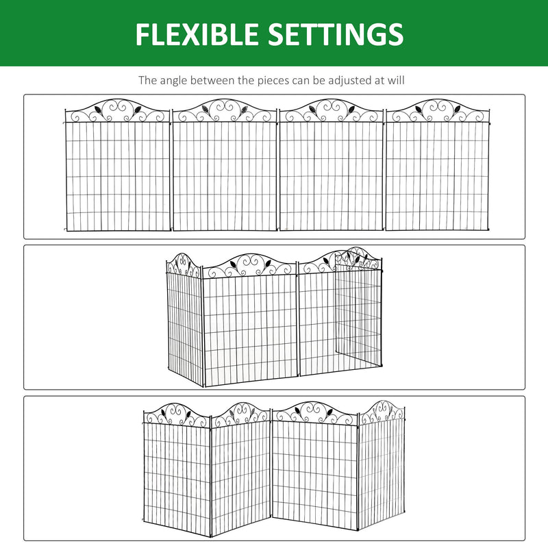 Outsunny Garden Decorative Fence Panels 44in x 12ft