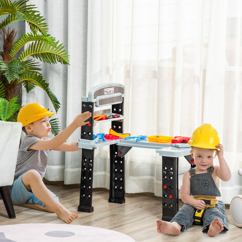 Kids Toy Workbench Set Pretend Play w/ Realistic Tools Electric Drill