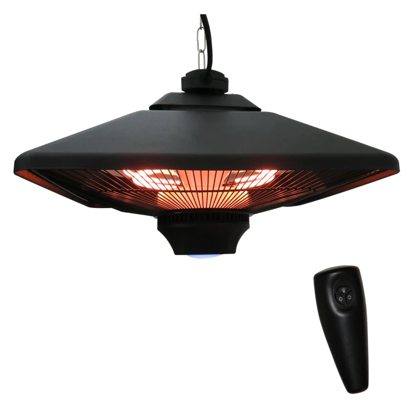 Outsunny Hanging Halogen Heater 2000W Black