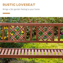 Outsunny Foldable Garden Bench, 2-Seater Patio Wooden Bench w/ Backrest Brown