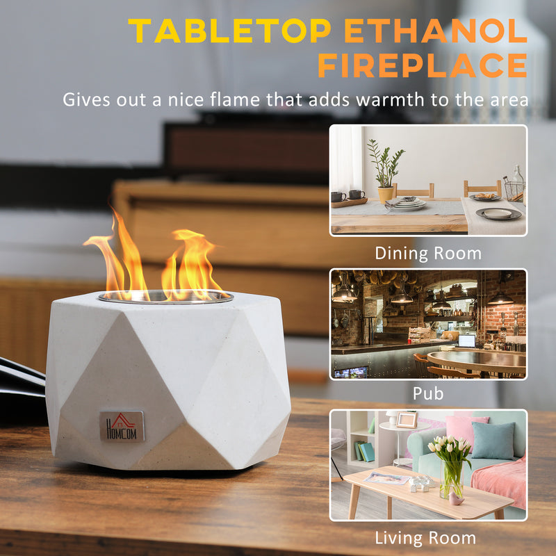 HOMCOM Tabletop Fire Pit, Indoor Fire Pit 15cm Table Top Fire Pit Bowl, Grey