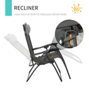 Outsunny Zero Gravity Folding Chair Metal Frame Cup Phone Holder Deck Poolside