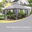 Outsunny 3m x 3m Gazebo Canopy Replacement Cover, 2-Tier Gazebo Roof, Grey