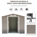 Outsunny Garden Shed Storage Unit w/Locking Door Floor Foundation Vent Grey