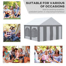 Outsunny 4 X 4m Party Tent, Marquee Gazebo With Sides, Windows And Double Doors
