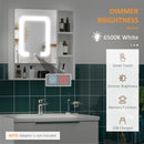 kleankin LED Illuminated Bathroom Mirror Cabinet with Dimmable Touch Switch