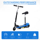 HOMCOM Kids Foldable Electric Powered Scooters 120W Toy w/ Brake Kickstand Blue