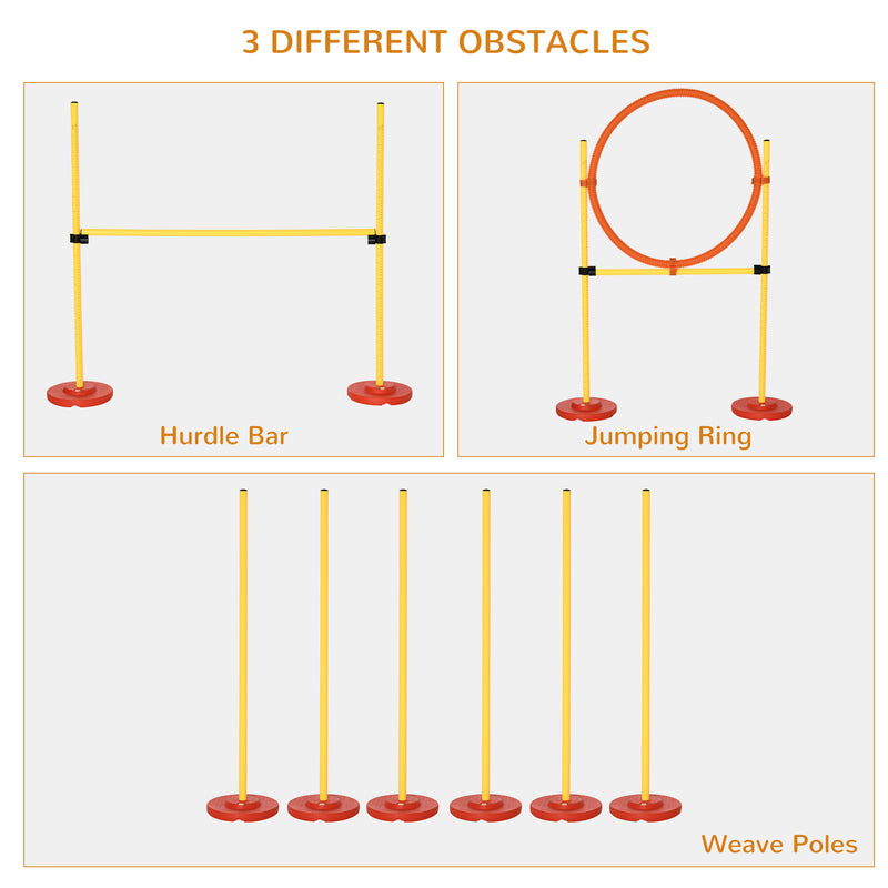 PawHut Outdoor 3 PC Dog Pet Agility Training Garden Starter Obstacle Set for Dog