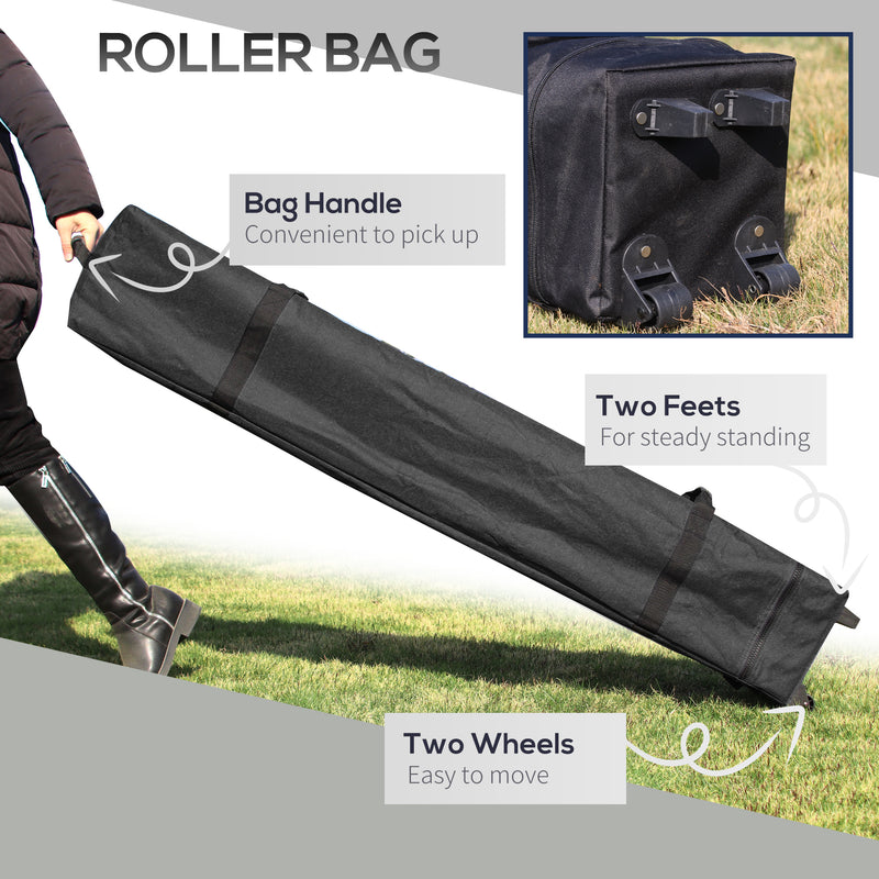 Outsunny Pop Up Gazebo Foldable w/ Wheeled Carry Bag & 4 Weight Bags, White