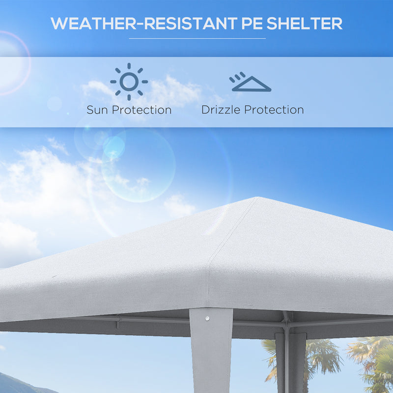 Outsunny Garden Gazebo Marquee Party Tent Wedding Canopy Patio White 2.7 x 2.7m