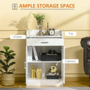 HOMCOM Modern Storage Cabinet, Small Floor Cupboard with Drawer Shelf White