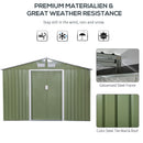 Outsunny 9 X 6FT Outdoor Storage Garden Shed Sliding Door Galvanised Metal Green