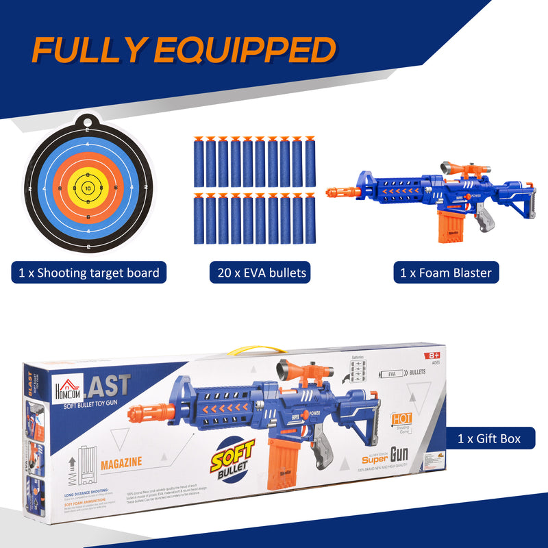 HOMCOM Automatic Foam Blaster Toy Gun Shooter 20 Soft EVA Darts for 8-12 Year