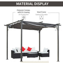 Outsunny 3x3m Outdoor Pergola Metal Gazebo Porch Awning Retractable Canopy
